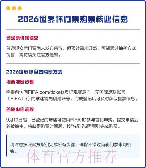 2026世界杯官方购票入口及参赛资格完整汇总指南